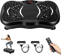 EVOLAND Vibration Plates, Vibration Fitness Exercise Machine for Home Use, with Bluetooth Speaker, 5 Program Modes, 2 Resistance Bands, Vibration Fitness Trainer, 330lb Max Load (B) - Amazon.ae Price Tracker