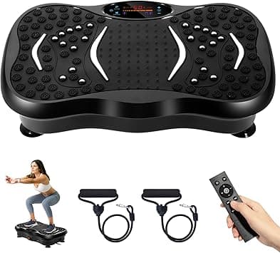 EVOLAND Vibration Plates, Vibration Fitness Exercise Machine for Home Use, with Bluetooth Speaker, 5 Program Modes, 2 Resistance Bands, Vibration Fitness Trainer, 330lb Max Load (B) - Amazon.ae Price Tracker