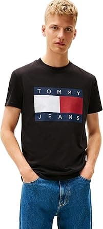 Tommy Jeans mens Short Sleeve Cotton Graphic T-shirts With Big Flag Logo Design Short Sleeve Cotton Graphic T-shirts With Big Flag Logo Design (pack of 1) on Amazon.ae - Price Tracker