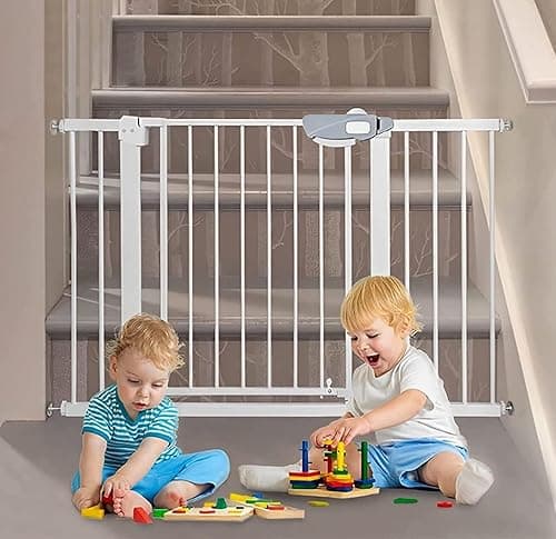 SKY-TOUCH Auto Close Safety Baby Gate, Extra Wide Child Gate 75-84cm + 10/20/30cm Extension Kit Maximum Suitable For 144cm, Baby Gates for Stairs & Doorways, Easy Install (75-144cm wide) on Amazon.ae - Price Tracker