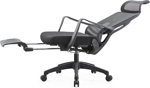 Ergonomic office chair, Retractable Footrest and Adjustable back support, Chair for Home Office, Adjustable rolling swivel office chair with armrest and headrest, Executive chair Black on Amazon.ae - Price Tracker
