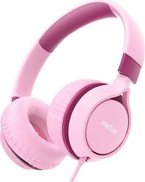 EarFun Kids Headphones, Foldable On-ear Headphones for Kids, 85dB Volume Limiter, Sturdy Design, Stereo Sound, Super Light, Adjustable Headband, Wired Children Headphone for School/Travel/Phone, Pink على Amazon.ae - متتبع الأسعار