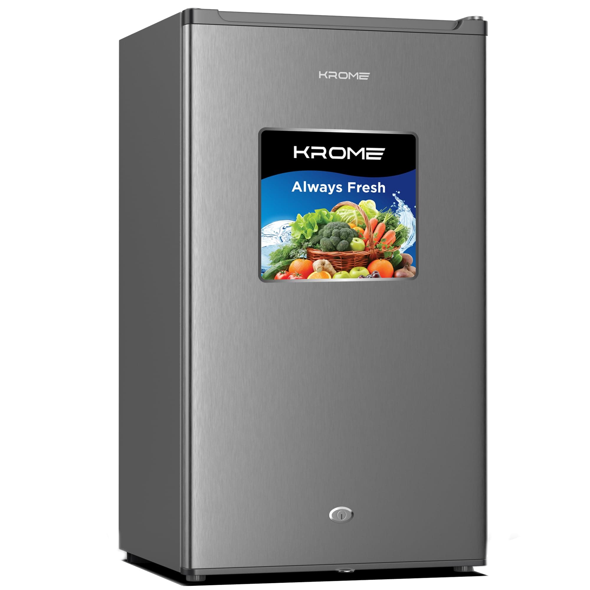 KROME 120L Gross Single Door Refrigerator, Ideal for Small Spaces,Compact Freezer,Reversible Door, Mini Fridge Suitable for Kitchen, Bedroom, Office & Bar, inox, 5 Year Compressor Warranty, KR-RDC120H on Amazon.ae - Price Tracker