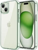 JETech Case for iPhone 15 6.1-Inch, Non-Yellowing Shockproof Phone Bumper Cover, Anti-Scratch Clear Back (Green) - Best Deal Finder