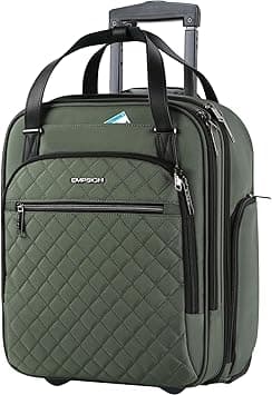 EMPSIGN Underseat Carry on Bag with Wheels, Cabin Size Luggage 16-Inch (40 cm) with 2 Fixed Wheels, Softside Trolley Carry On, Travel Luggage for Women Men Business, Army Green-Grey Zipper on Amazon.ae - Price Tracker