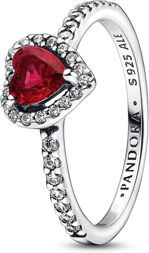 PANDORA Timeless Sterling Silver Heart Ring with Cherry Red Anniversary Crystal and Clear Cubic Zirconia on Amazon.ae - Price Tracker