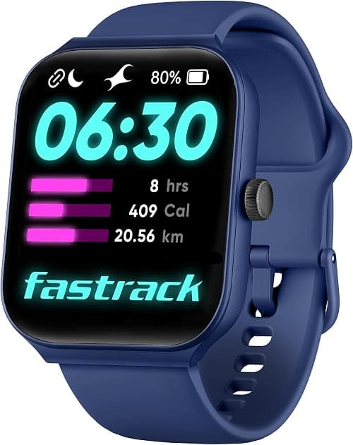 Fastrack Limitless FS1 1.95" Biggest Display with BT Calling| in-Built Alexa|100+ Sport Modes with AI Coach|Stress Monitor|24 * 7 HRM| Upto 5 Day Battery|Fashion Smart Watch (Blue) on Amazon.ae - Price Tracker