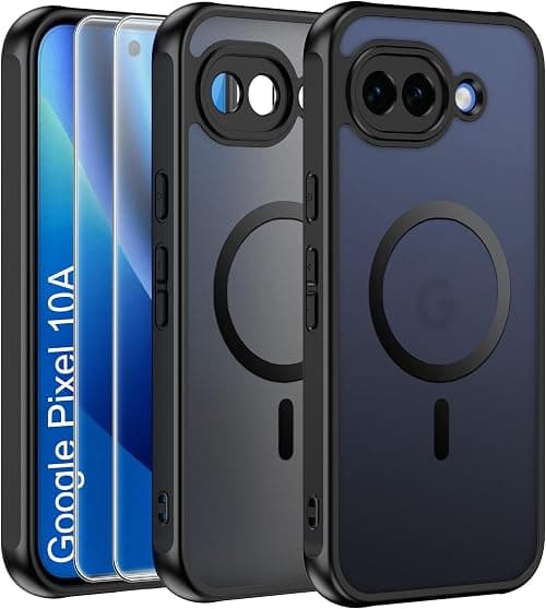 Effcotuo Magnetic Case for Google Pixel 10A 5G Case with MagSafe with Tempered Glass Screen Protector Anti-Fall Soft Silicone + Frosted PC Case, Translucent Matte Back Cover Case on Amazon.ae - Price Tracker