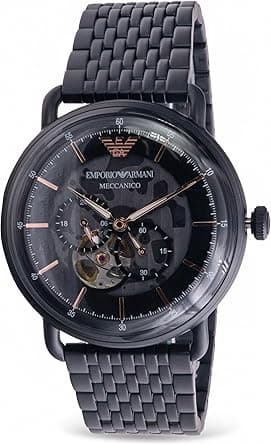 Emporio Armani Aviator Analog Black Dial Men's Watch-AR60025, Black, strap on Amazon.ae - Price Tracker
