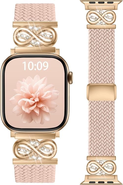 Braided Magnetic Band Compatible with Apple Watch Bands 40/41/38/42/44/45/46/49mm Women Men, Infinity-Style Loop Stretchy Elastic Nylon Woven Strap for iWatch Series 11 10 9 8 7 6 5 4 SE/Ultra 3 2 1 on Amazon.ae - Price Tracker