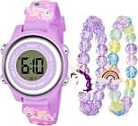 3 Pieces Kids Unicorn Watch Unicorn Bracelet Toddler Digital Light Watches with Alarm Stopwatch Gift for 3-10 Year Girls - Best Deal Finder