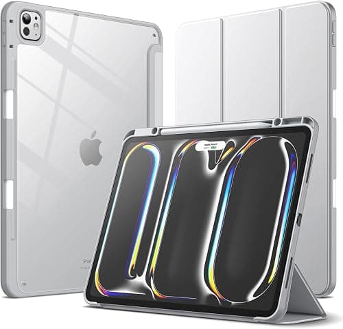 JETech Case for iPad Pro 13" M5/M4 (2025/2024), Silver | Clear Transparent Back, Pencil Holder, Slim Shockproof Cover, Tri-Fold Stand, Auto Wake/Sleep on Amazon.ae - Price Tracker