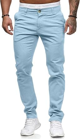 ALLABREVE Men's Chinos Casual Dress Pants Slim Fit Skinny Stretch Flat-Front Lightweight Comfort Slacks on Amazon.ae - Price Tracker