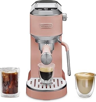 De'Longhi Dedica Duo Compact Espresso Machine - Cold Brew Coffee Maker with Milk Frother Wand- for Espresso, Hot & Iced Coffee, Cappuccinos, Lattes & Home Barista Brewing, Rosé Pink on Amazon.ae - Price Tracker
