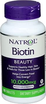 Natrol, Biotin, Maximum Strength, 10,000 Mcg, 100 Tablets on Amazon.ae - Price Tracker