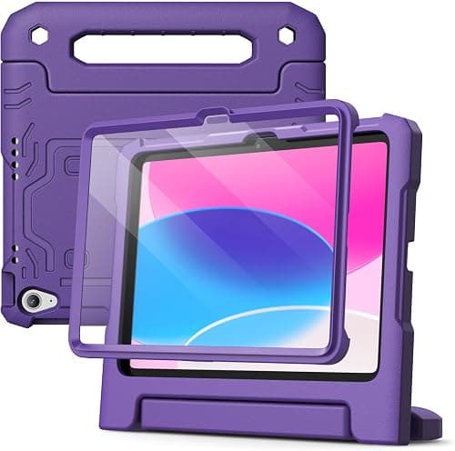 JETech Kids Case for iPad (A16) 11th/10th Gen, Purple | For 2025/2022 Model, Built-in Screen Protector, Handle Stand, Shockproof, Kid-Friendly على Amazon.ae - متتبع الأسعار