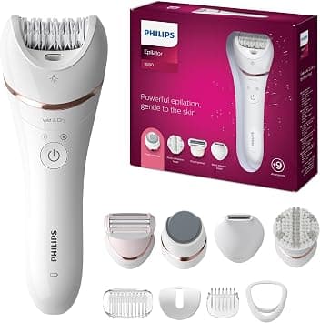 Philips Beauty Epilator Series 8000 5 in 1 Shaver for Women, Trimmer, Pedicure & Body Exfoliator + 9 Accessories, BRE740/14 على Amazon.ae - متتبع الأسعار