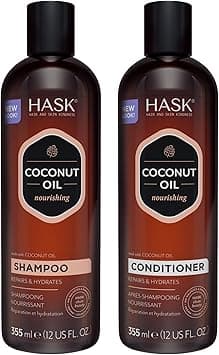 HASK MONOI COCONUT OIL Shampoo and Conditioner Set Nourishing for all hair types, gluten free, sulfate free, paraben free - Set of 1 Shampoo and 1 Conditioner on Amazon.ae - Price Tracker