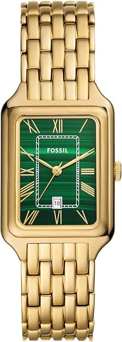 Fossil Women's Raquel Quartz Stainless Steel Three-Hand Watch, Color: Gold (Model: ES5341) - Amazon.ae Price Tracker