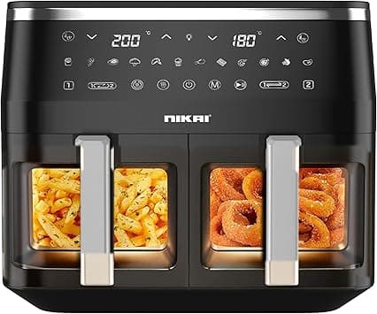 Nikai 2 in 1 Digital Air Fryer 10L Capacity, Touch Control, 11 Cook Functions, 3100W, Frying, Grilling, Roasting, Baking, & Toasting, NAF1099D – Black2 years warranty on Amazon.ae - Price Tracker