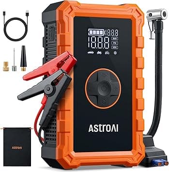 AstroAI S8 Air Jump Starter with Air Compressor, 1500A Car Battery Jumper Starter Portable (6.0 Gas/3.0L Diesel) with 150PSI Cordless Auto-Shutoff Tire Inflator, 12V Battery Charger Booster(Orange) on Amazon.ae - Price Tracker