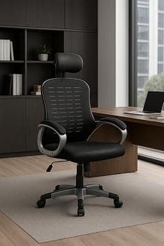Splendor ® Desk Chair Office Chair for Home Height Adjustable Mid Back Mesh Computer Chair with Lumbar Support Mesh Swivel Computer Office Ergonomic Executive Chair (High Back, Grey) على Amazon.ae - متتبع الأسعار