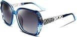 FEISEDY Polarized Women Square Sunglasses Sparkling Composite Shiny Frame B2289 - Best Deal Finder
