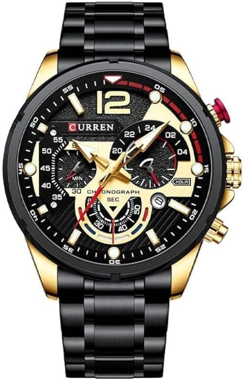 CURREN 8395 Men's Wrist Watch Chronograph Waterproof Sports Brand Luxury Military Style on Amazon.ae - Price Tracker