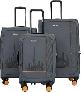 Parajohn Hyper Trek 3 Pieces Set 8 Wheels Soft Luggage - Grey/Maroon على Amazon.ae - متتبع الأسعار