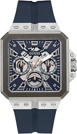 GUESS Men's 42mm Watch - Black Strap Black Dial Gold Tone Case - Best Deal Finder