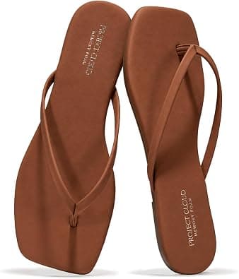 Project Cloud Square Toe Flip Flops For Women Footwear - Non Slip with Memory Foam Insole Beach Essentials Womens Sandals - Lightweight Thong Sandals Women (DEDICATION) on Amazon.ae - Price Tracker