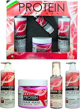 Professional Protein Hair After Treatment Set, Sulfate-Free Shampoo, Conditioner, Hair Mask, Serum Oil, Complete Hair Care Kit on Amazon.ae - Price Tracker
