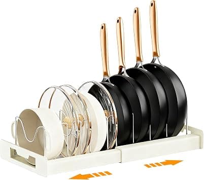 Pot Lid Holder, Expandable Lid Holder with 10 Adjustable Dividers على Amazon.ae - متتبع الأسعار
