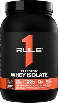 Rule One Proteins, R1 Protein - Chocolate Fudge, 25g Fast-Acting, Super-Pure 100% Isolate and Hydrolysate Protein Powder with 6g BCAAs for Muscle Growth and Recovery, 30 Servings - Amazon.ae Price Tracker