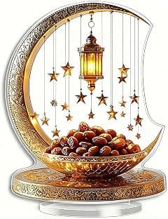 Ramadan Eid Mubarak Ornaments, 2D Acrylic Moon Star Light Tabletop Ornament, Moon Crescent Lantern Sign Ornaments for Muslim Islam Ramadan Eid Decorations - Amazon.ae Price Tracker