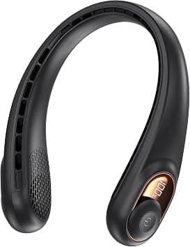 Neck Fan, Portable Bladeless Neck Fans with LED Display, 360° Airflow, 4000mAh Rechargeable Battery, Super Quiet Hands-Free Personal Wearable Fan for Indoor Outdoor, Jet-black on Amazon.ae - Price Tracker