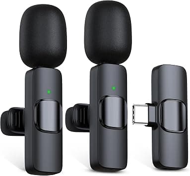 RICCHI 2 Pack Wireless Microphone USB C for iPhone 15-16 Android Phone, Professional Type C Lavalier Microphone Mini Lapel Mic for Interview Recording Podcast Live Streaming Vlog YouTube على Amazon.ae - متتبع الأسعار