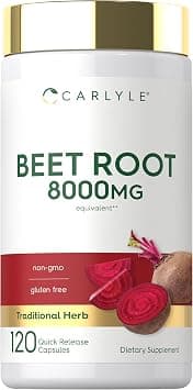 Carlyle Beet Root Capsules | 8000 mg | 120 Count | Non-GMO and Gluten Free Supplement on Amazon.ae - Price Tracker