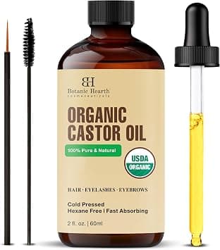 Botanic Hearth Castor Oil | USDA Certified Organic |100% Pure & Hexane Free | Cold Pressed | Growth for Eyelashes, Eyebrows, Hair | With Eyebrow & Eyelash Brush | 60 ML | on Amazon.ae - Price Tracker