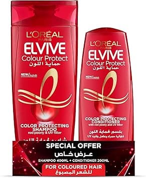 L’Oréal Paris Elvive Colour Protect Shampoo, 400 ml + Conditioner 200ml For Normal to Dry Hair on Amazon.ae - Price Tracker