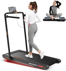 Sperax Walking Vibration Pad Treadmill with 6% Manual Incline,5 in 1 Folding Under Desk Treadmill for Home Office with Handle Bar on Amazon.ae - Price Tracker