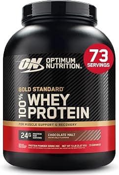 Optimum Nutrition (ON) Gold Standard 100% Whey Protein Powder Primary Source Isolate, 24 Grams of Protein for Muscle Support and Recovery - Chocolate Malt, 5 Lbs, 73 Servings (2.27 KG) on Amazon - Best Deal Finder