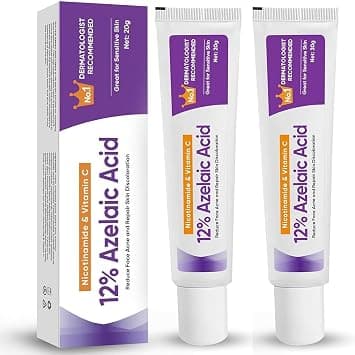 Azelaic Acid Serum 2PCS, 12% Booster Cream with Niacinamide and Vitamin C, Balances Excess Sebum, Reduces Blemishes, Smooths Skin, and Minimizes Pores for Clearer and Healthier Face on Amazon.ae - Price Tracker
