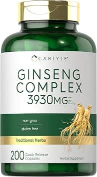 Carlyle Ginseng Extract Complex | 200 Capsules | GMO Free and Gluten Free Formula | Traditional Herbal Root Supplement on Amazon.ae - Price Tracker