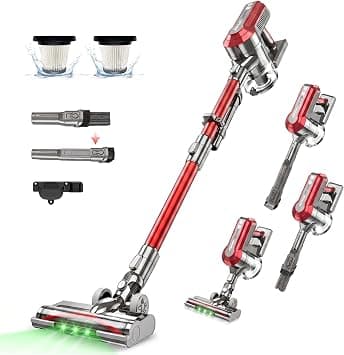 Akitas V10A Cordless Vacuum Cleaner with 450 W BLDC Motor, 45 kPa Suction Power, 60 Minutes Runtime, LED Brush with Green Light, Anti-Tangle, Ideal for Carpets, Hard Floors & Pet Hair on Amazon.ae - Price Tracker