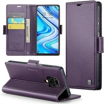 For Xiaomi Redmi Note 9S 4G / Note 9 Pro 4G / Note 9 Pro Max Leather Case RFID Blocking 3 Card Slot Mobile Cover - Purple - Amazon.ae Price Tracker