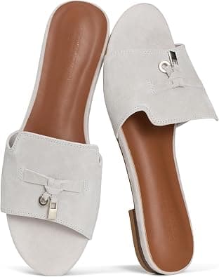 Project Cloud 100% Genuine Leather Sandals Women Dressy - Non-Slip Womens Sandals with Memory Foam Insole Slides for Women Footwear - Lightweight Flat Sandals for Women 2026 (Cannes) on Amazon.ae - Price Tracker