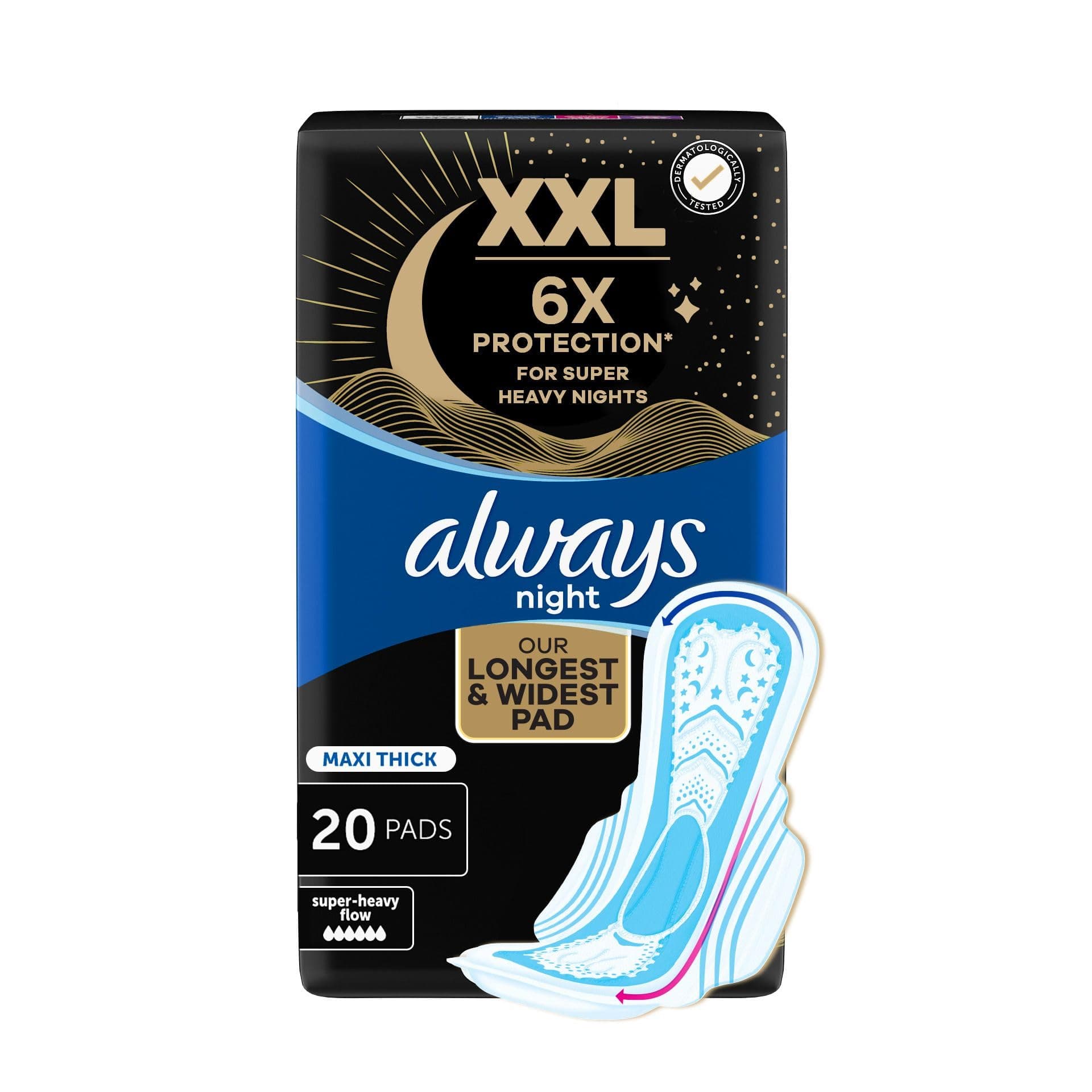 Always night Longest and widest pad,Maxi Thick XXL,20 pads. on Amazon.ae - Price Tracker