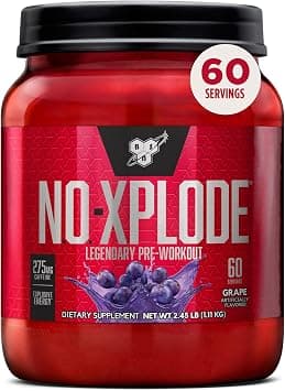 BSN N.O.-XPLODE Pre Workout Powder, Energy Supplement for Men and Women with Creatine and Beta-Alanine, Flavor: Grape, 60 Servings على Amazon.ae - متتبع الأسعار