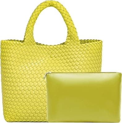 Fashion Woven Bag Shopper Bag Travel Handbags and Purses Women Tote Bag Large Capacity Shoulder Bags on Amazon.ae - Price Tracker